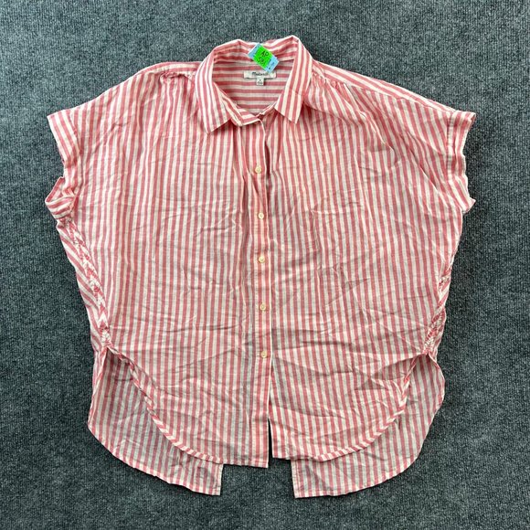 Madewell Tops - Madewell Button Up Shirt Adult Medium Women Top Pink White Stripe Lightweight